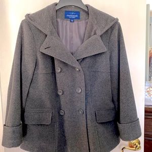 Mackintosh of New England 60% wool jacket with hood. Like new.